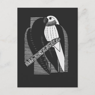 Sittich Rücken Minimalistische Tierkunst Abstrakt Postkarte