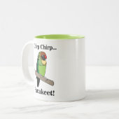 Sittich-Vogel  Zweifarbige Tasse (Vorderseite Links)