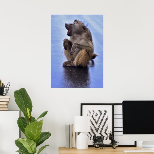 Sitting Baboon Poster (Heimbüro)