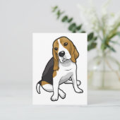 Sitting-Beagle Postkarte (Stehend Vorderseite)