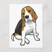 Sitting-Beagle Postkarte (Vorderseite)