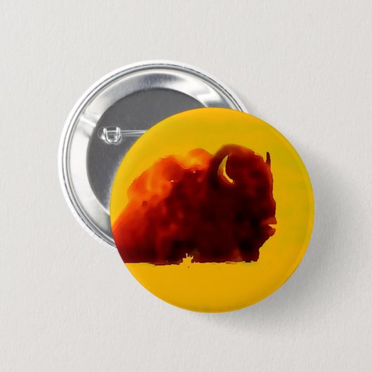 Sitting Bison Button (Vorne & Hinten)