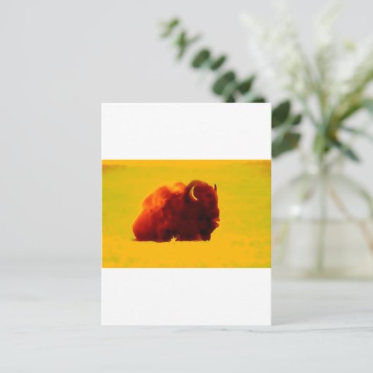 Sitting Bison Postkarte (Stehend Vorderseite)