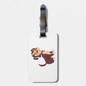 Sitting Brown Puppy Sweet Happy Dog Gepäckanhänger (Rückseite vertikal)