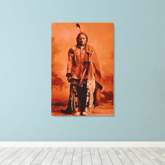 "Sitting Bull" auf LEINWAND Indianerrending (Insitu (Holzboden))