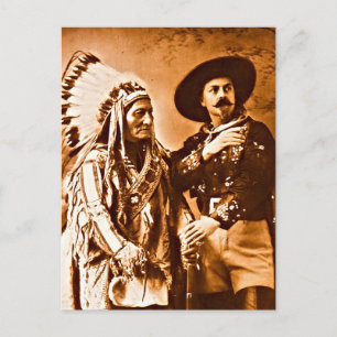 Sitting Bull Buffalo und Bill Wild West Show 1885  Postkarte