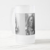 Sitting Bull, hohler Horn-Bär und Geronimo Mattglas Bierglas (Vorderseite Links)