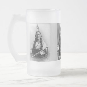 Sitting Bull, hohler Horn-Bär und Geronimo Mattglas Bierglas
