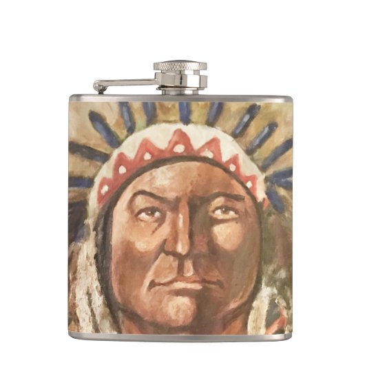 Sitting Bull Indischer Chef Flachmann (Vorderseite)