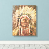 Sitting Bull Indischer Chef Leinwanddruck (Insitu (Holzboden))