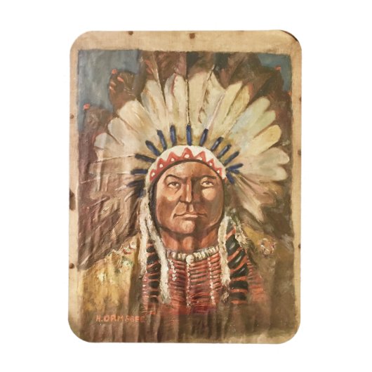 Sitting Bull Indischer Chef Magnet (Vertikal)