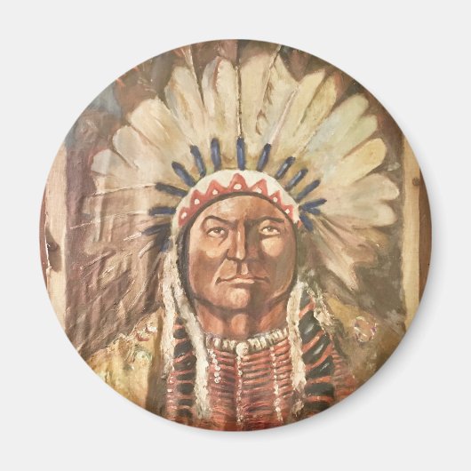 Sitting Bull Indischer Chef Magnet (Vorne)