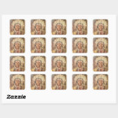 Sitting Bull Indischer Chef Quadratischer Aufkleber (Blatt)