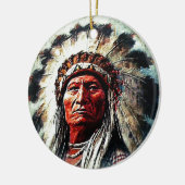 Sitting Bull Keramik Ornament (Links)