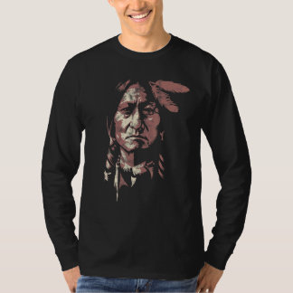 sitting bull native american chief indian warrior  T-Shirt