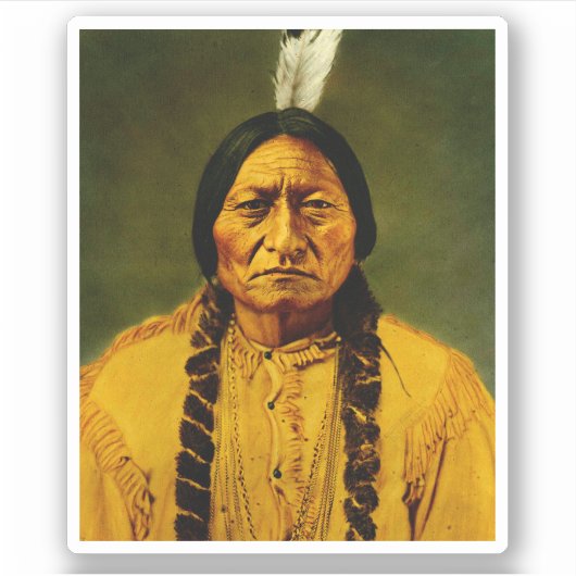 Sitting Bull Native American First Nations Chef Aufkleber (Vorderseite)