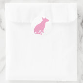 Sitting Bull Terrier (pink) Runder Aufkleber (Tasche)