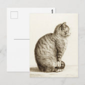 Sitting Cat - Jean Bernard Postkarte (Vorne/Hinten)