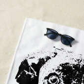 Sitting Dog Beach Towel – Minimalist Illustration Strandtuch (Beispiel)