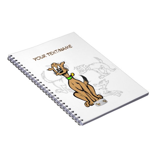 Sitting Dog Cartoon Anpassbare Sketch-Notebooks Notizblock (Rechte Seite)