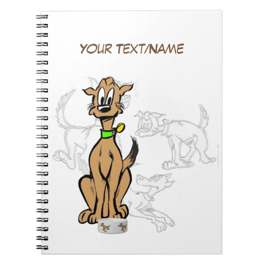 Sitting Dog Cartoon Anpassbare Sketch-Notebooks Notizblock (Vorderseite)