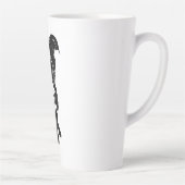 Sitting Dog Mug – Minimalist Black Ink Portrait Milchtasse (Rechts)