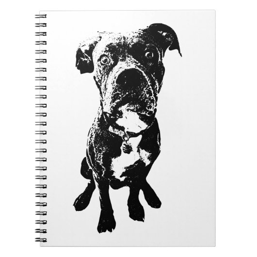 Sitting Dog Notebook – Minimalist Ink-Style Cover Notizblock (Vorderseite)