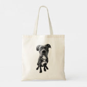 Sitting Dog Tote – Bold Ink-Style Dog Portrait Tragetasche (Rückseite)