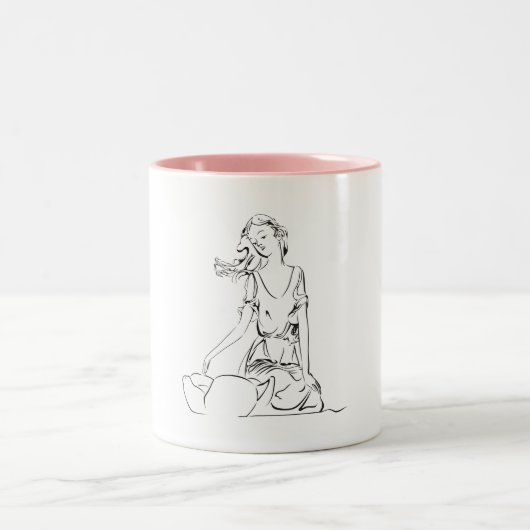 Sitting Fairy... Zweifarbige Tasse (Mittel)