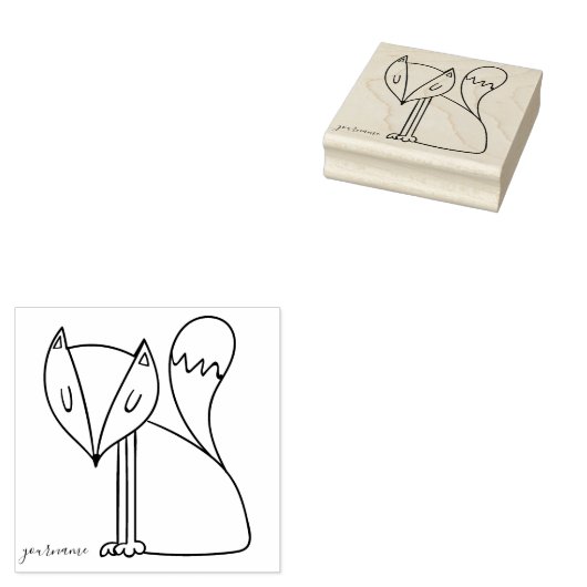 Sitting Fox Gummistempel (Stempel)