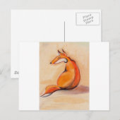 Sitting Fox Postkarte (Vorne/Hinten)