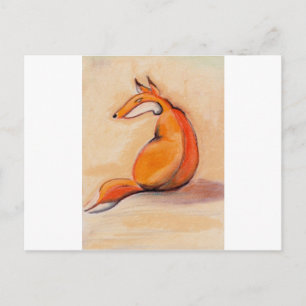 Sitting Fox Postkarte
