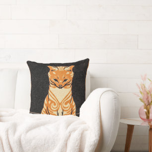 Sitting Ginger Cat von Julie de Graag Kissen