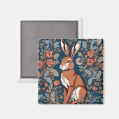 Sitting Hare William Morris Inspiriert floral Magnet (Vorderseite/Rückseite)