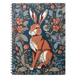 Sitting Hare William Morris Inspiriert floral Notizblock