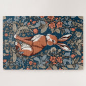 Sitting Hare William Morris Inspiriert floral Puzzle (Horizontal)