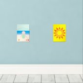 Sitting on the Beach under the Sun Bilderwand Sets (Holzboden)