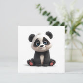 Sitting Panda Bear Cartoon Illustration Art Card (Stehend Vorderseite)