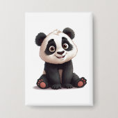 Sitting Panda Bear Cartoon Illustration Artwork Button (Vorderseite)