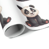 Sitting Panda Bear Cartoon Illustration Artwork Geschenkpapier (Rolleneckpunkt)
