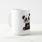 Sitting Panda Bear Cartoon Illustration Artwork Kaffeetasse (Vorderseite Links)