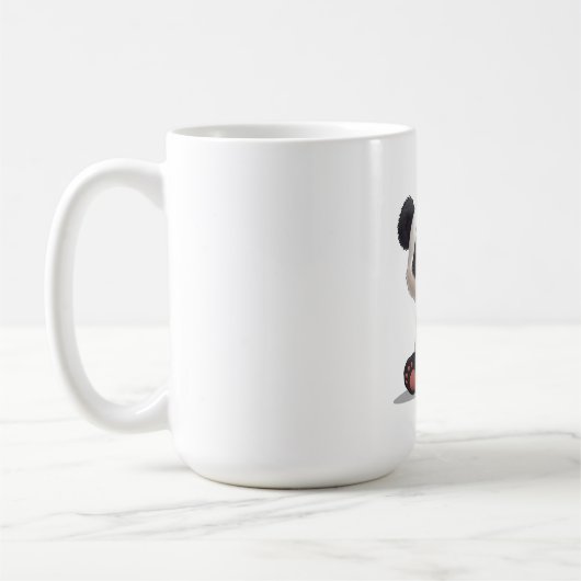 Sitting Panda Bear Cartoon Illustration Artwork Kaffeetasse (Links)