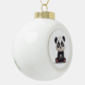Sitting Panda Bear Cartoon Illustration Artwork Keramik Kugel-Ornament (Links)