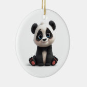 Sitting Panda Bear Cartoon Illustration Artwork Keramik Ornament (Rechts)