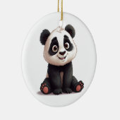 Sitting Panda Bear Cartoon Illustration Artwork Keramik Ornament (Rechts)