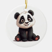 Sitting Panda Bear Cartoon Illustration Artwork Keramik Ornament (Vorne)