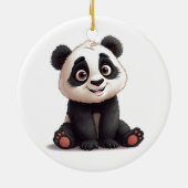 Sitting Panda Bear Cartoon Illustration Artwork Keramik Ornament (Hinten)