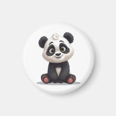 Sitting Panda Bear Cartoon Illustration Artwork Magnet (Vorne)