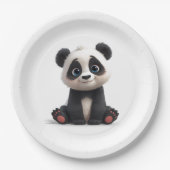 Sitting Panda Bear Cartoon Illustration Artwork Pappteller (Vorderseite)