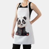 Sitting Panda Bear Cartoon Illustration Artwork Schürze (InSitu)